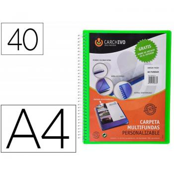 Capa de Catálogo com Espiral 40 Bolsas A4 Archivex Turquesa