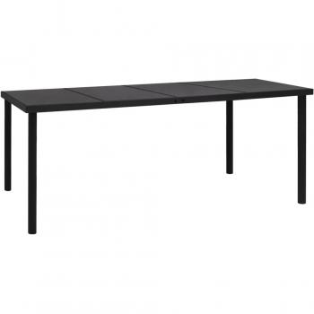 Mesa de jardín vidaXL 190x90x74 cm de acero negro