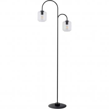 Euluna Kanja Black/Clear Floor Lamp, 2 Bulbs