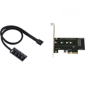 M.2 NVMe to PCIe 3.0 Adapter with PWM Fan and Power Connector