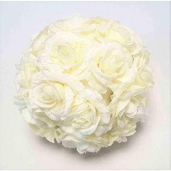 Wedding Decoration: 22 cm Cream‑White Hanging Rose Flower Ball
