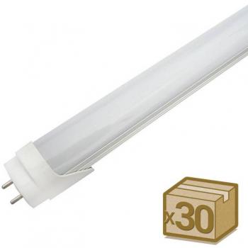 Kit 30 Tubos LED T8 SMD2835 Osram – Alumínio, 20W, 120cm, Entrada Um Lateral Branco Quente (LEDBOX)