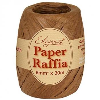Elegant Brown Raffia Strand 8mm x 30m #58