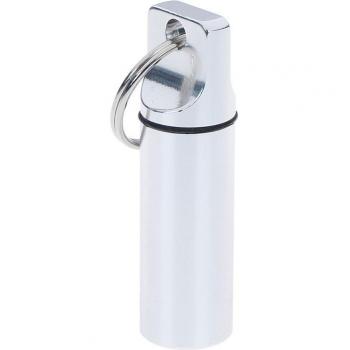 Pastillero Portátil de Aluminio con Llavero y Mosquetón