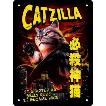 Insegna Decorativa Gatti Horror in Metallo 20x20 cm