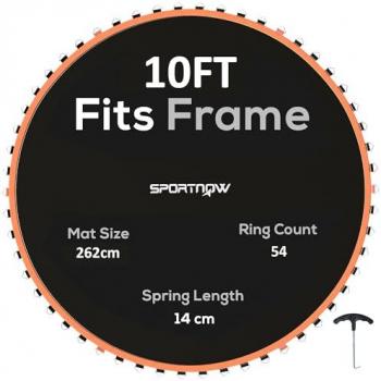 Sportnow 10ft Trampoline Mat with 54 V-Hooks in Orange