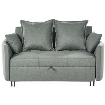 BELIANI Green Hovin Convertible Couch – 2 Seaters with Profiled Armrests & Sleep Mode
