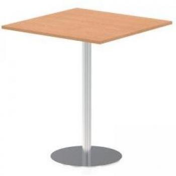 Italia 1000mm Poseur Square Table Oak Top 1145mm High Leg