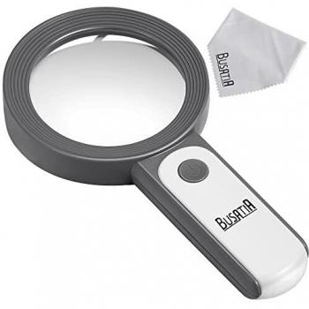BUSATIA 30X Magnifying Glass with 18 LED Light