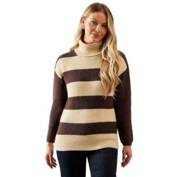 Womens Cozy Striped Turtleneck