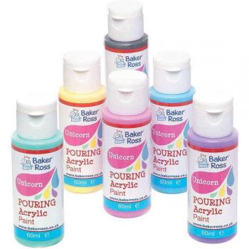 Unicorn Colours Assorted Magic Marbling Acrylic Paint Pack (6 x 60ml)