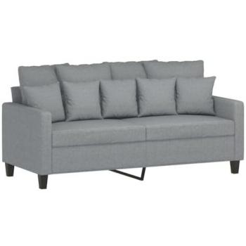 VidaXL 140 cm 2-Seater Sofa in Light Grey Fabric