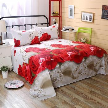 Blooming Queen Sheets Trio – Flat Sheet & Pillowcase (Printed Polyester)