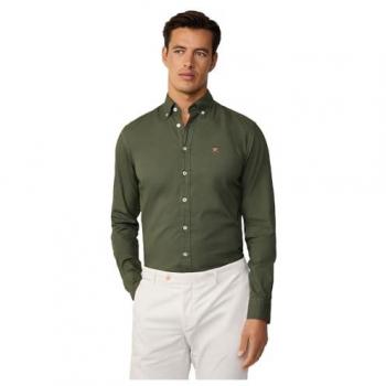 Hackett Ess GMD Oxford Long Shirt – Thyme Green for Men