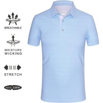 Camiseta Rayada de Golf para Hombre, Ropa Deportiva Antisudor, Secado Rápido, Manga Corta