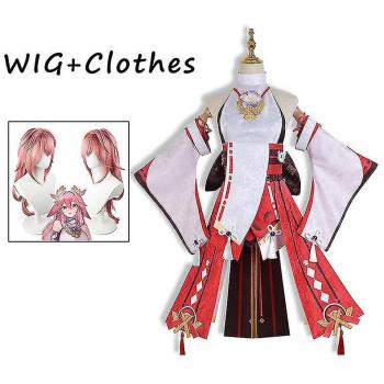 Estilo Genshin Impact: Yae Miko con Peluca Larga
