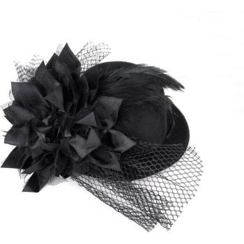 Sombrero de Flor Negra – Estilo Burlesque