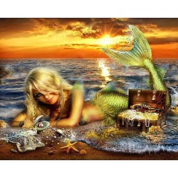 Mystical Mermaid 5D Cross Stitch Mosaic Art 20X30CM