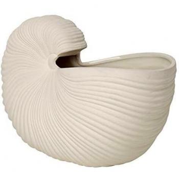 Vaso Shell, bianco, larghezza 31 cm, ceramica