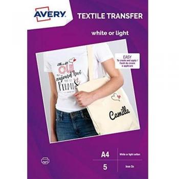 Papier transfert Ink-Jet Avery A4 8 feuilles pour coton
