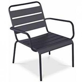 Poltrona da giardino bassa relax in acciaio antracite