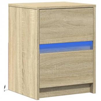 VidaXL LED Night Cabinet Sonoma Oak Engineered Wood