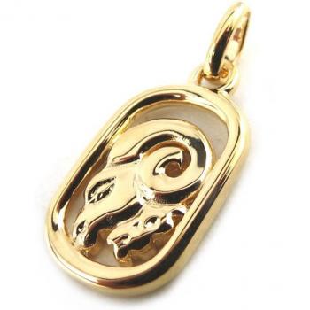 Aries Dorado Colgante N1877 en Oro Chapado