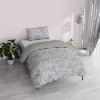 Funda nórdica doble pequeña con almohadas gris ornato fantasy