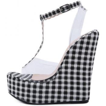 Sandalias Gingham de Eilyken con Tacón Alto