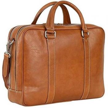 Leonhard Heyden Bergamo 41 cm Leather Briefcase with Laptop Compartment Brown