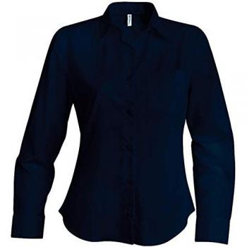 Damen Hemd Kariban Popeline – Langärmlig, Blau, Größe XS