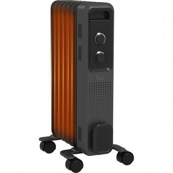 HOMCOM 1500W Oil-Filled Radiator with 7 Fin – Portable Heater, 3 Heat Settings, Auto Shutoff, Grey Wheels