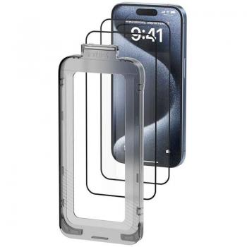 Paquete de 2 Protectores de Pantalla Vention KUOTCA‑10 (0,3 mm) + Herramienta Anti‑Polvo para iPhone 15