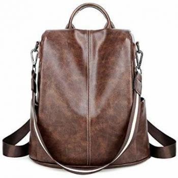 Bolsa de Hombro Convertible JOSEKO, Mochila de Viaje de Gran Capacidad, Cuero, Antirrobo, Mujer Casual, Ligero PU Impermeable