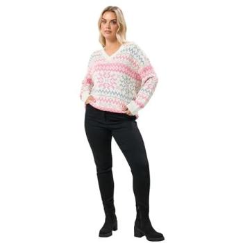 Multicolor Fairisle V‑Neck Knit Top – Women's 18/20