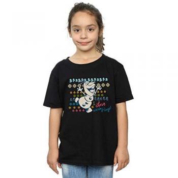 T-shirt Frozen I Love Warm Hugs per Bambine in Cotone