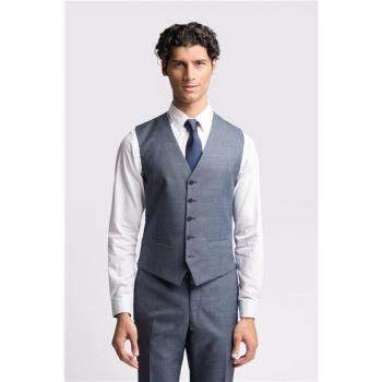 Navy Textured Puppytooth Waistcoat – Riley Collection