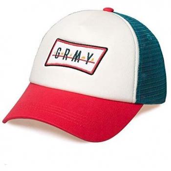 Weißes Midnight-Grimey-Trucker‑Cap SS19 mit gebogenem Visier – Snapback