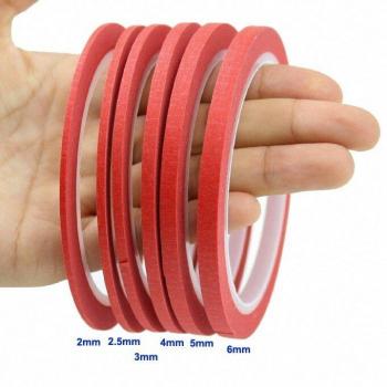 Thin Red Tape for DIY Nail Arts 25M