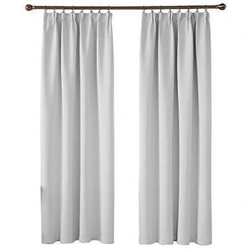 Deconovo Super Soft Thermal Insulated Curtains 46 x 90 Inch Silver Grey