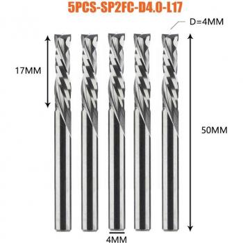 5pc Spiral Carbide Router Bit Set