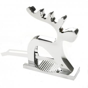 Chrome Reindeer Nutcracker with Hidden Nut Slot