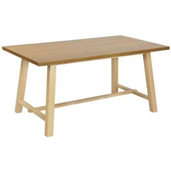 Mesa de Comedor Rústica Beliani 160x90 cm con Patas de Madera