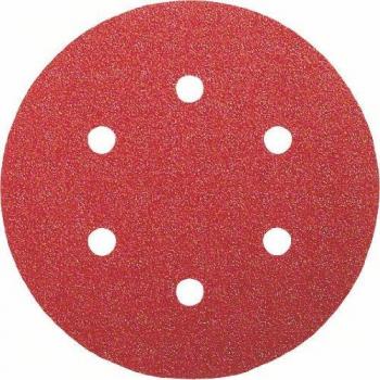 Feuilles d’abrasion Bosch Ø 150 mm G 240 – Velcro adhésif – 5 pièces – 6 trous