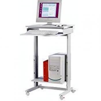 Mobiler PC-Arbeitstisch H720-1100xB600xT500mm hellgrau