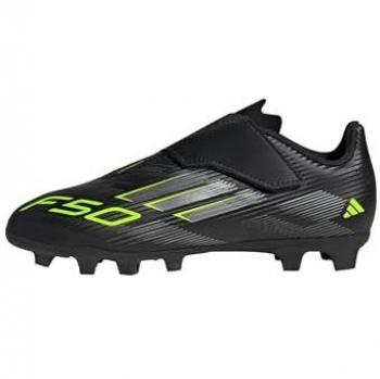Adidas F50 Club Kinder-Boots mit Klettverschluss FG/AG – Schwarz