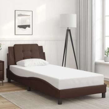 Cadre de chambre à coucher marron 80x200 cm, similicuir