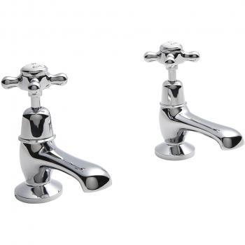 Hudson Reed Topaz Crosshead Basin Taps Dome Collar, White