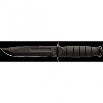 KA-BAR Short Fixed Edge Knife – Plain Edge, Kraton Grip, Black Nylon Case