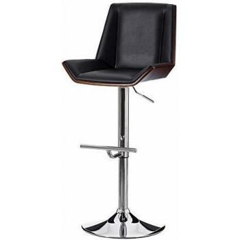 Rückenlehnenhocker Schwarz/Braun 53×50×96 cm